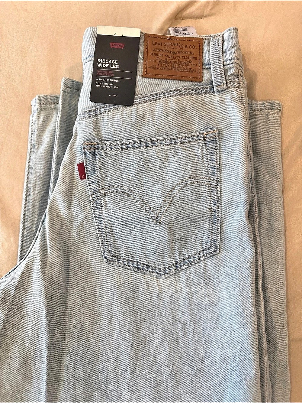 Levi's Ribcage Wide-Leg Linen+ Denim Jeans Blue Waist 31